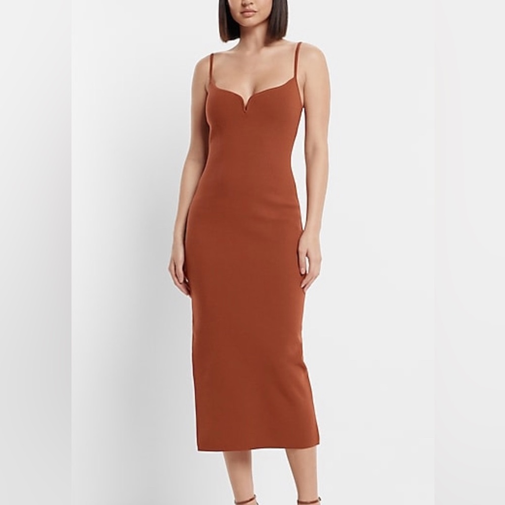 Express Body Contour V-Wire Sleeveless
Midi Sweater Dress
